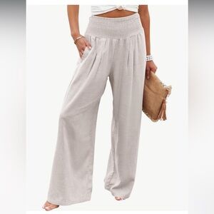 ANRABESS Women Linen Palazzo Pants